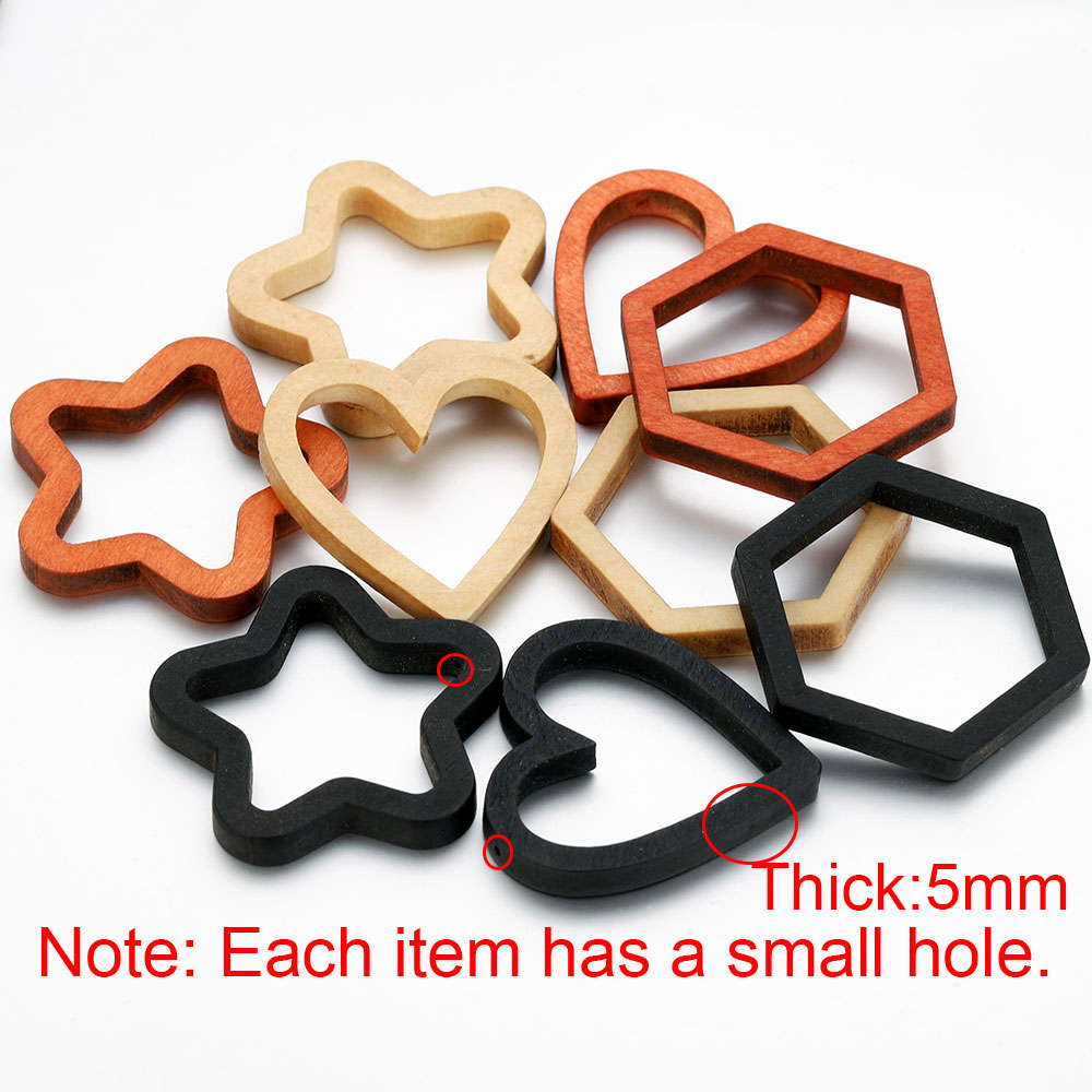 Crafting Resin - 10 stuks houten hart vierkante siliconen