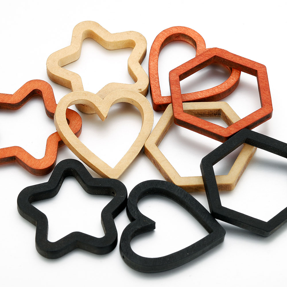 10 stuks houten hart vierkante - Crafting Resin recensie en prijs