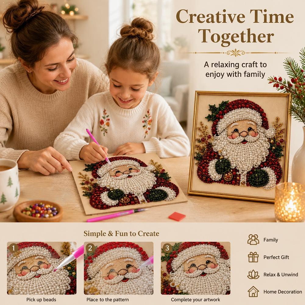 Kerstmis Kerstman Parel Kunst  - Resin Craft Kit recensie en prijs