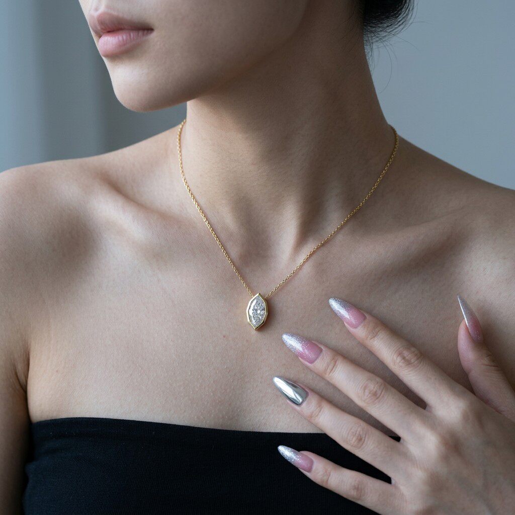 3-karaats bezelset marquise ge - Bezels Set Pendant recensie en prijs