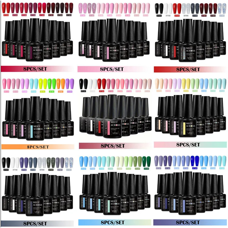 8-delige gel nagellak set HEMA - Resin Glitter Pack recensie en prijs
